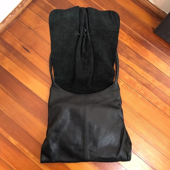 HOBO Black Leather Beaded Flap Bag Purse - Picture 7 of 7